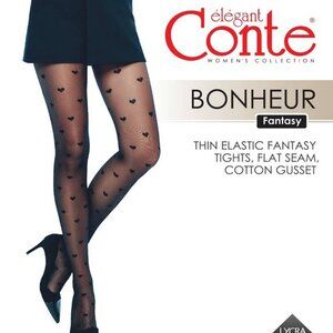 Conte Bonheur 20 Den - Fantasy Women's Tights with a "heart" pattern